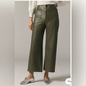The Colette Cropped Wide-Leg Pants by Maeve:
Faux-Leather Edition